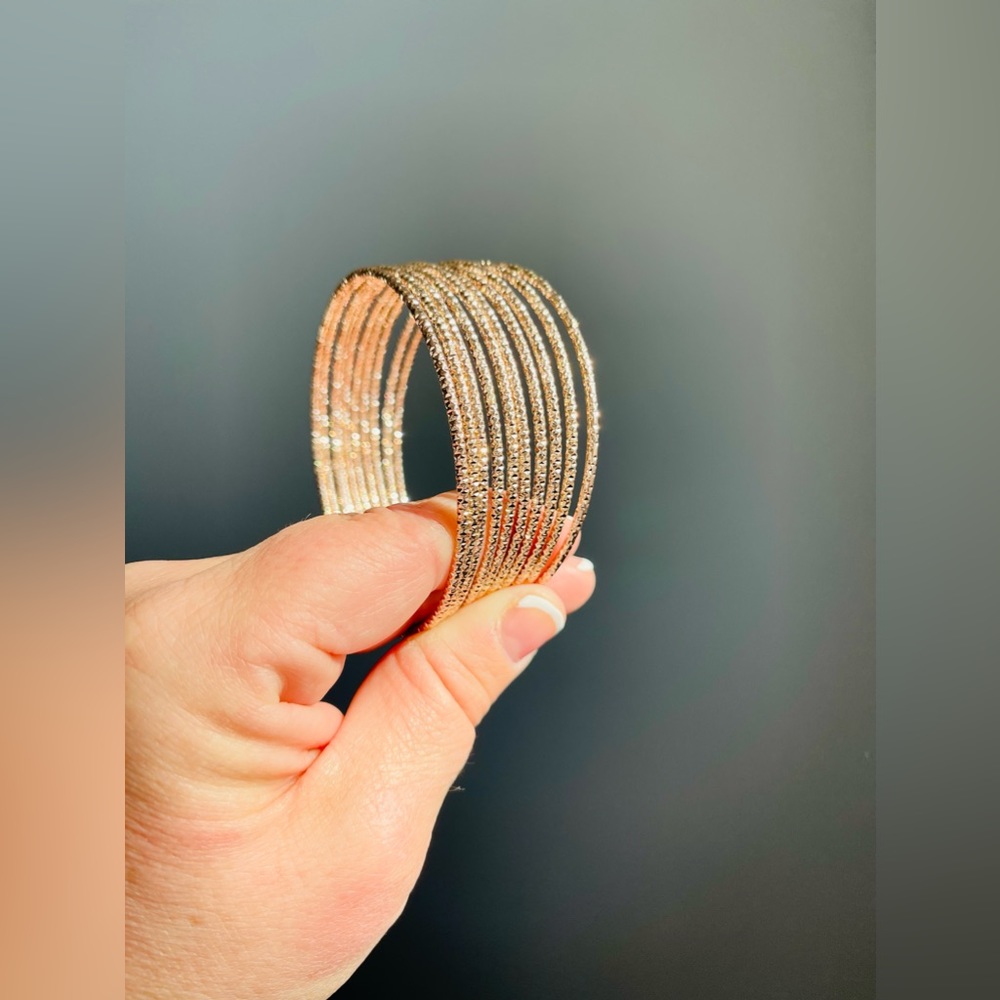 Rose tone bracelet bangle set, set of 10, NWOT